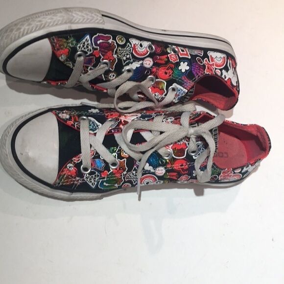 Converse All Star Jr. Black Ponies & Skulls Size 4 - Picture 5 of 12